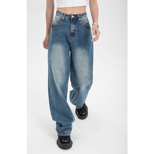 

women's jeans plus size womans jeans high waist summer wide leg denim trouser baggy street chic design ladies blue vintage straight jea