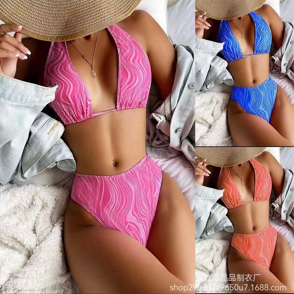 

bikini swimsuit 2023 women's split system rope stripe net red ins swimsuit