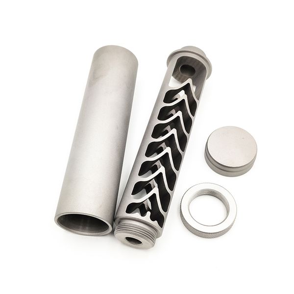 

6inch 1.37"od titanium monocore trap solvent single core baffle inline solvent-trap 1/2"x28 5/8"x24