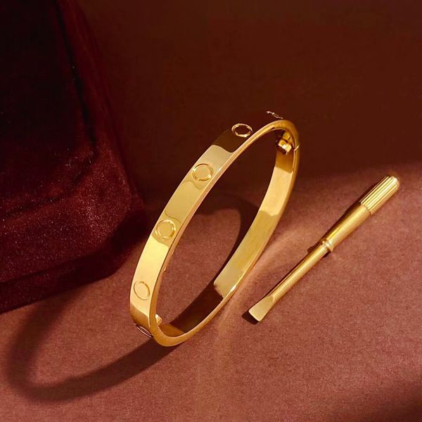 

women bracelet designer screw brand bracelet 18k gold jewelry wedding gift bracelet 316 stainless steel factory with box, Golden;silver