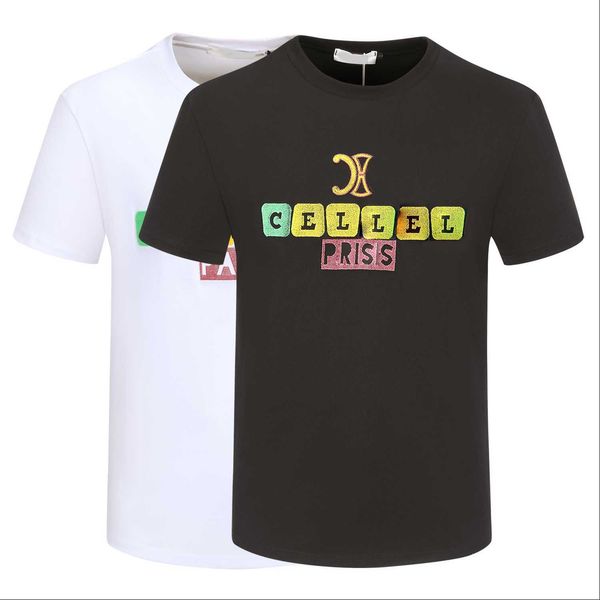 

2023 men's t-shirts fashion designer round neck colorful chest print casual short sleeve wrinkle proof luxury hip hop street men's, White;black
