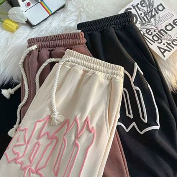 

men's shorts y2k kasual pakaian wanita dan pria musim panas celana huruf goth pendek gym keringat longgar harajuku olahraga streetwear, White;black