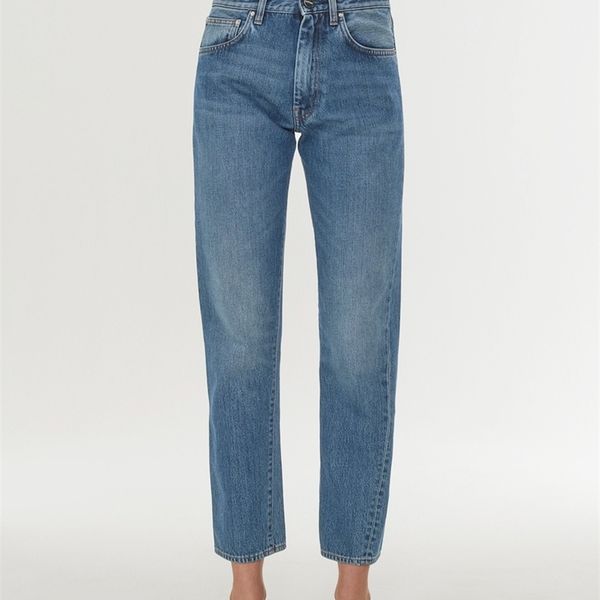 

women's jeans women jeans asymmetrically cut vintage straight nine-point jeans woman jeans pants 230427, Blue