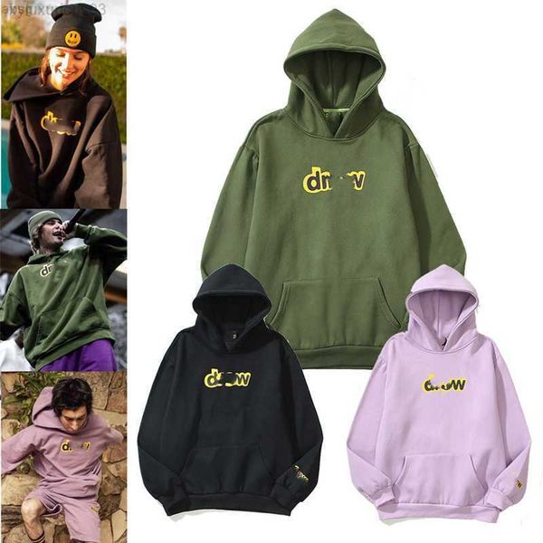 

men's hoodie designer pure cotton drew letters printing olive green star with money leisure sports pullover, Black