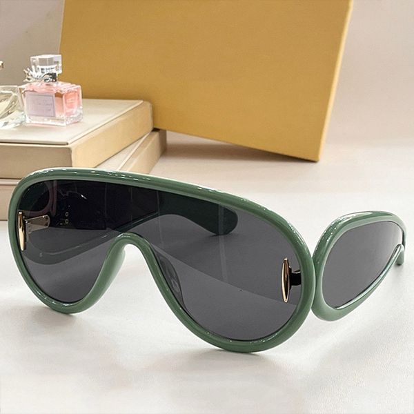 

64ssunglasses wave mask sunglasses lw40108i large frame womens designer glasses acetate fiber mask sunglasses fashion uv400 protective glass, White;black