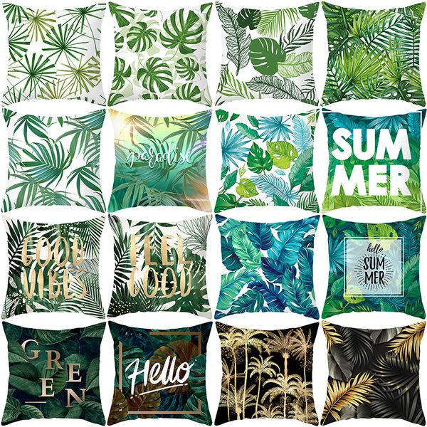 

Tropical plant Monstera Cushion Cover 45x45cm Throw Pillows Sofa Home Decor Decoration Decorative Pillowcase