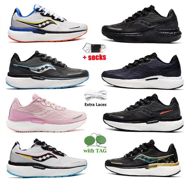 

saucony triumph 19 women's and men's running shoe protector saucony triumph white black orange pink white breathable and comfortab