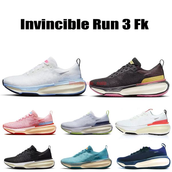 

designer marathon zoom invincible run 3 fk running shoe mens women zooms breath lack white blue green pink athletic sneakers 36-45