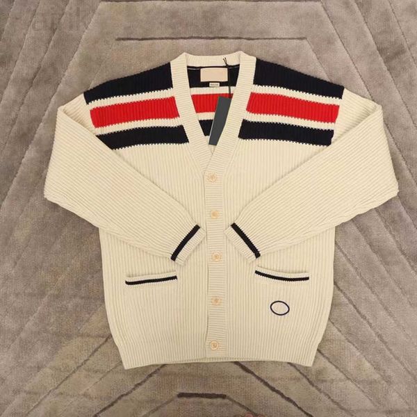

men's hoodies & sweatshirts mens designer sweaters casual knit contrast color luxury autumn fashion jacket classic pullover white wool, Black