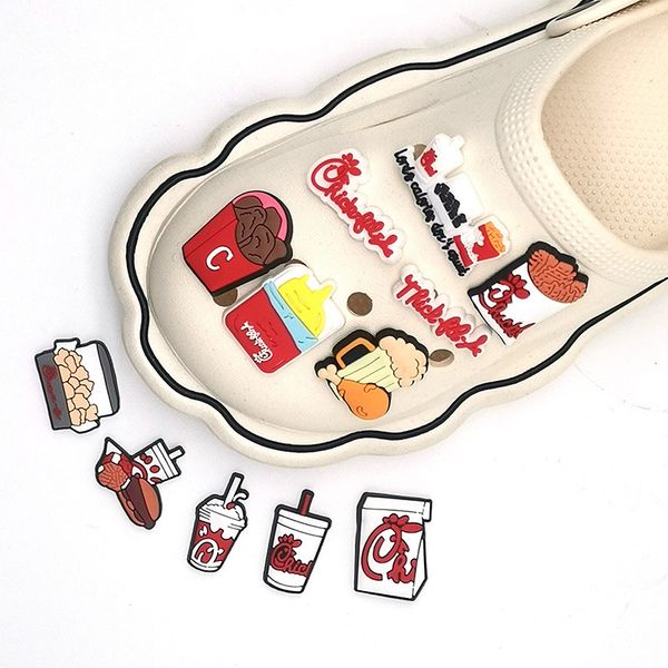 

anime charms wholesale childhood memories hamburg fried chicken funny gift cartoon charms shoe accessories pvc decoration buckle soft rubber, Blue