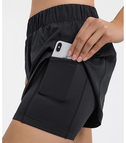 

new women's fashion miniskirt double layer high waist culottes solid color sports shorts slim yoga gym workout fitness skirts breathabl