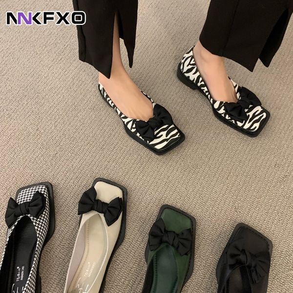 

dress shoes autumn comfortable ladies flat shoes personality square toe shallow mouth slipon loafers ladies casual shoes vc4233 230427, Black
