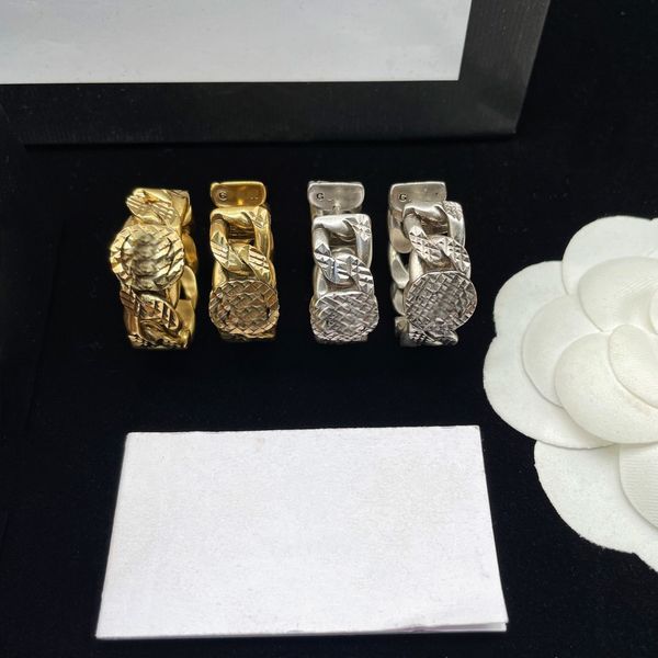 

gold ear clamp earrings letter designer charm earrings for woman brass fashion jewelry supply, Golden