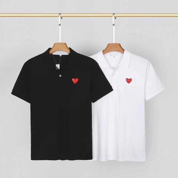 

2023 men's designer knitwearmen's polos embroidered print wrinkle proof fashion casual chest love print men's and women', White;black