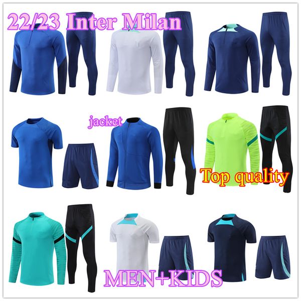 

2023 inter jacket tracksuits lautaro chandal futbol soccer training suit 23/24 new short sleeve training suit de foot men and kids kit surve, Black