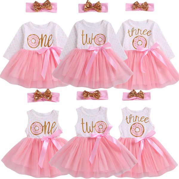 

family matching outfits citgeett 1st2nd3rd birthday baby girls donut polka dot tulle tutu princess party dress birthday 2pcs 230427, Blue