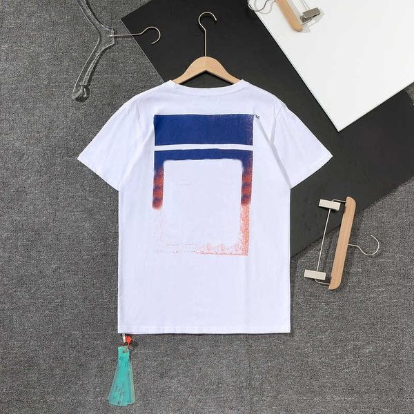 

high version designer t-shirt offss summer pure cotton short sleeve men's and women's fashion print back x arrow thin section t-sh, White;black