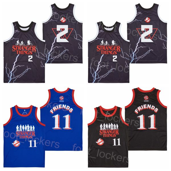 

film basketball 11 friends jersey moive stranger things eleven 2 the boys ghostbusters pullover blue black university retro sports vintage e