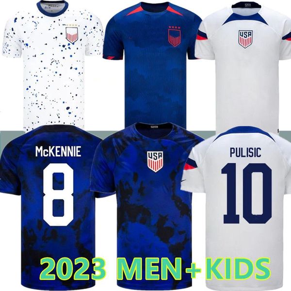 

22 23 24 pulisic dest mckennie world cup soccer jersey 2023 aaronson musah usa morgan rapinoe weah america football shirt united states lave, Black;yellow