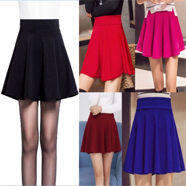 

skirt candy colors stretch mini solid color short skirt yf031 230426, Black