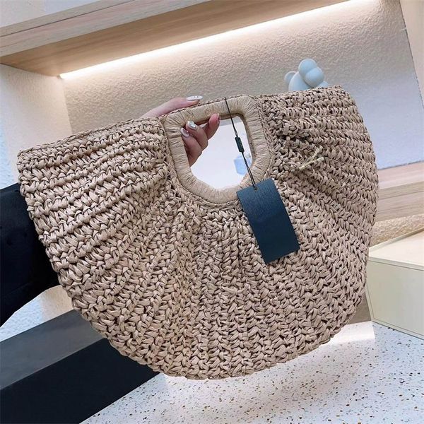 

2023 straw handbags beach bags woman designer bag luxury handbag tote bag fashion lady large capacity half-moon crochet totes 5a