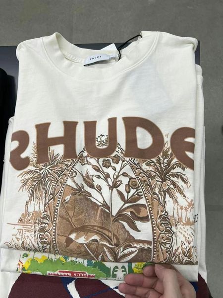 

30% off~men's t-shirts summer mens womens rhude designers for men letter polos embroidery tshirts clothing short sleeved tshirt large, White;black