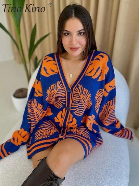 

sweaters vneck casual women cardigan sweater loose leaves printed fashion autumn winter female cardigans coat button up long sleeve top, White;black