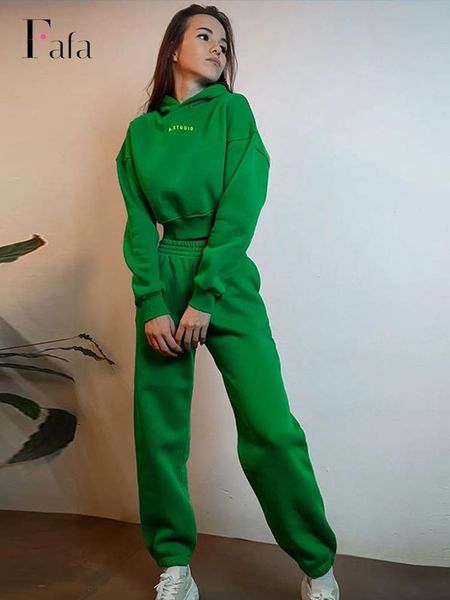 

pants women's tracksuit fleece hooded 2 piece set oversized short hoodies jogger pants set female 2022 autumn casual sportswear suits, White