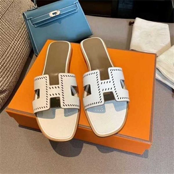 

h oran paris slippers womens h net summer red flat bottom fashion wear leather new h sandals korean beach travel shoes one word, Black