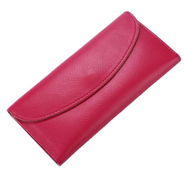 

new real cowhide simple style long wallets high qualitv waterproof fashionable purse, Red;black