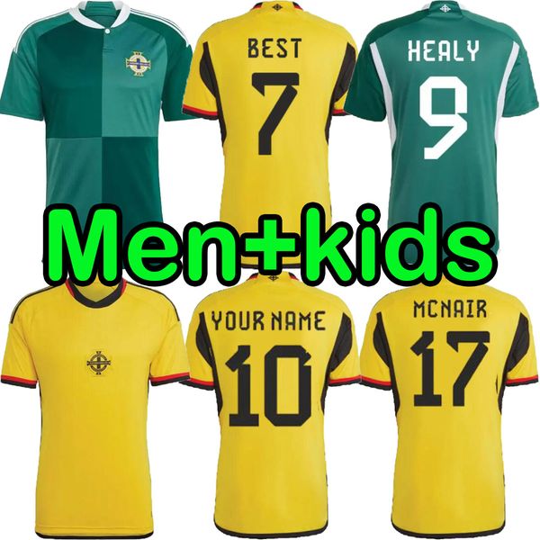

2023 2024 northern ireland soccer jerseys blue evans23/24 home magennis thailand lewis saville mcnair ballard man's football shirt, Black;yellow