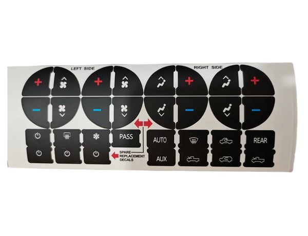 

ac instrument panel button repair kit - suitable for fading a/c control buttons - decal replacement parts suitable for parts 07-14 general m