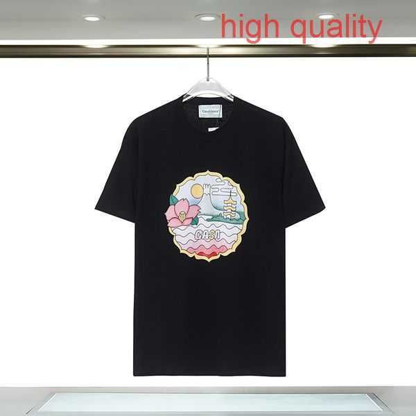 

harajuku 23ss spring casablanca letter printing black t shirt men women 100% cotton casual fashion tee 12 6rt1, White;black