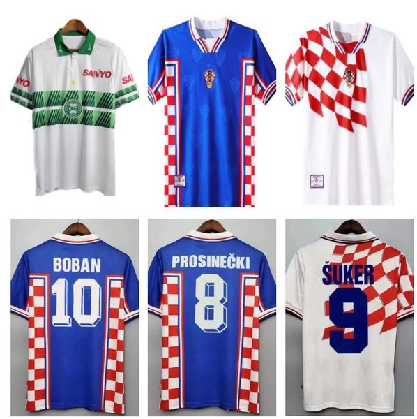 

1997 1998 home away suker retro jerseys 97 98 boban croatia soccer jerseys vintage classic prosinecki football shirt soldo stimac tudor mato, Black;yellow