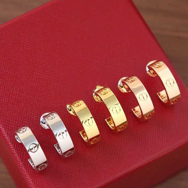 

designer jewelry luxury carti stud love earring classic women titanium steel crystal rhinestone earring wedding party jewerlry, Golden