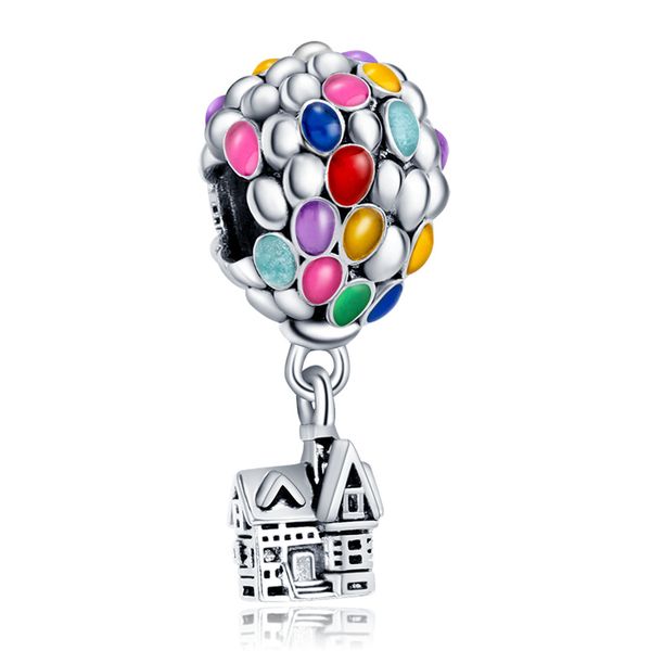 

925 silver air balloon series charms beads fit pandora original pendant bracelet love heart diy jewelry designer making with box, Bronze;silver