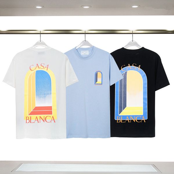 

designer mens t shirts printed fashion man t-shirt cotton casual tees short sleeve hip hop casablanc streetwear luxury tshirts size s-3xl, White;black
