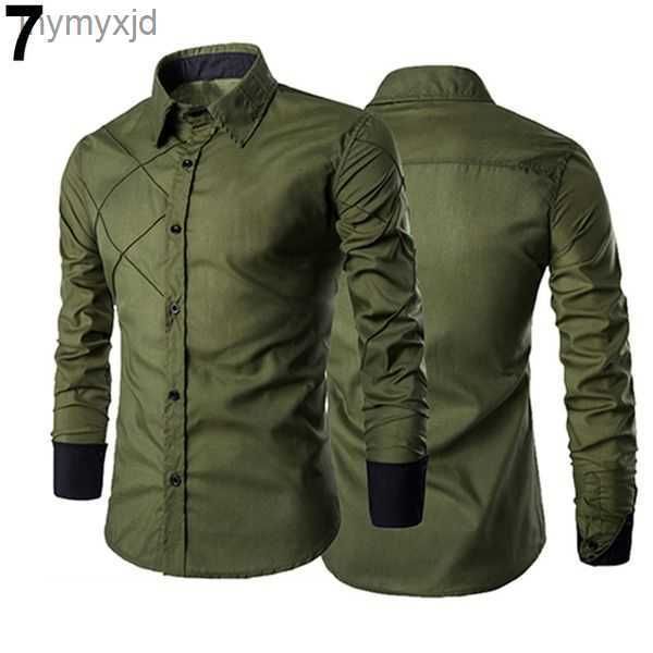 

men casual business buttoned formal long sleeve grid slim fit stylish luxury shirt navy burgun for male 10 6n94, White;black
