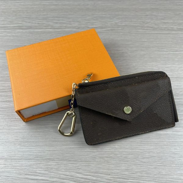 

m69431 wallets women genuine leather recto verso card holder designer mini zippy organizer wallet coin purse bag belt charm key pouch pallas, Red;black