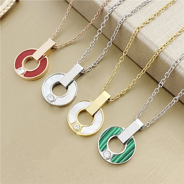 

classic fashion pendant necklaces for women elegant clover locket necklace highly quality choker chains designer jewelry 18k plated gold gir, Silver