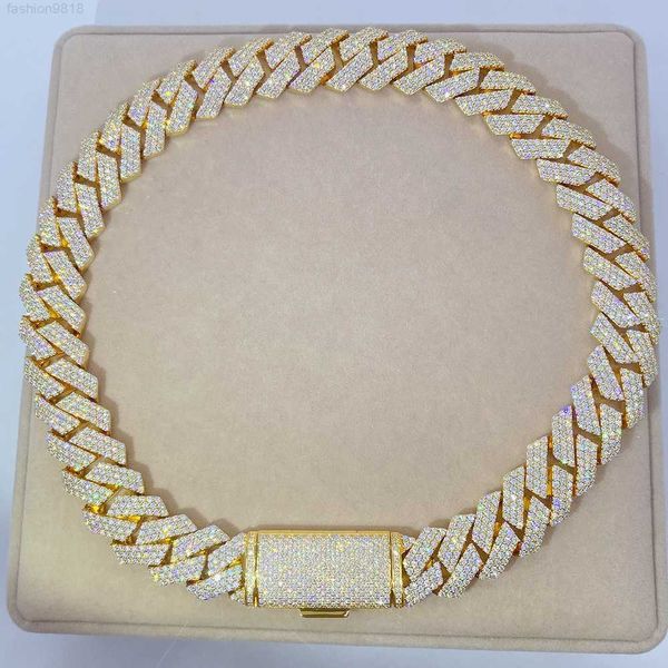 

miami pass diamond tester vvs moissanite diamond hand setting 925 sterling silver wholesale cuban link chain