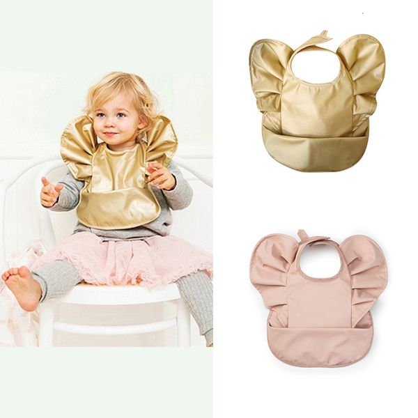 

bibs burp cloths baby supplementary food anti dirty saliva bag infant food bag with angel wings baby stuff kids pu waterproof feeding bibs a