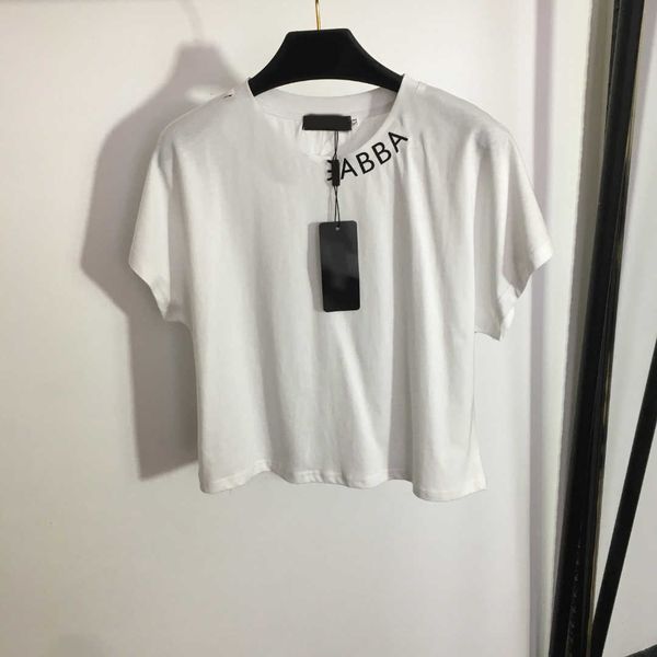 

23ss womens t-shirt womens designer clothing tee round neck pure cotton monogram print short style short sleeve t-shirt women clothes, White
