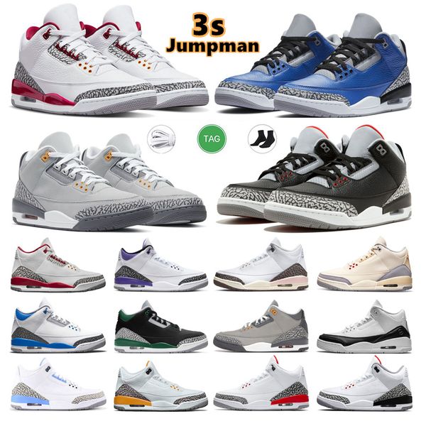 

jumpman 3s basketball shoes mens trainers outdoor sports sneakers 3 black cement pine green cool grey unc court purple laser orange cardinal