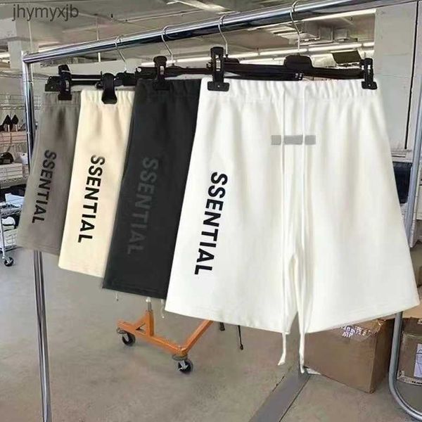 

loose mens shorts solid color reflective letter track pant casual couples joggers pants high street for man short womens hip hop streetwear, White;black