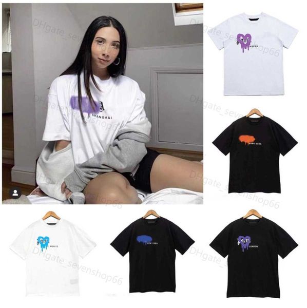 

21s summer mens palm t shirt graffiti t-shirt palms palmangel city designer limited inkjet graffiti letter printing men's women's, White;black