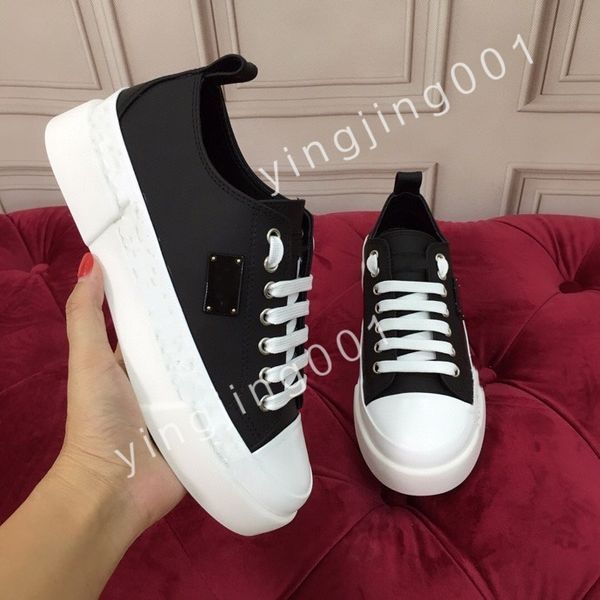 

casual shoes womens designer travel leather lace-up sneaker fashion lady flat running trainers woman shoe platform mens sneakers, Black