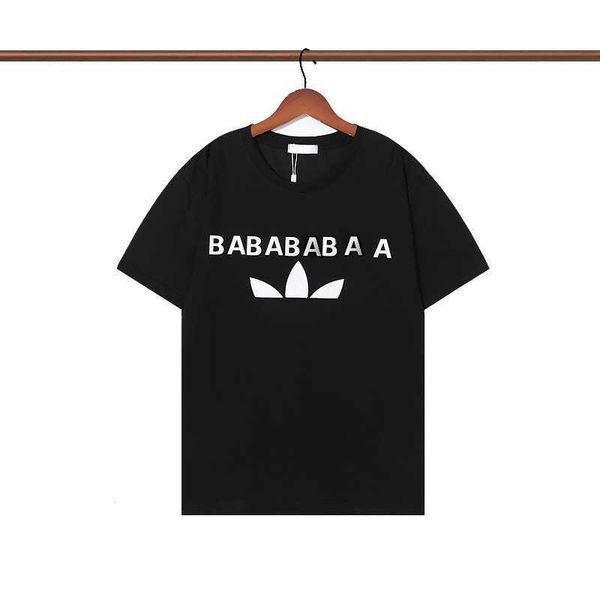 

2022 men's designer men's t-shirts double yarn new short sleeve letter print black white s-xxl, White;black
