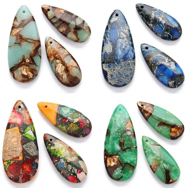 

pendant necklaces 10 colors imperial natural stone earrings big waterdrop charms for women necklace pendants handmade diy jewelry making diy, Silver