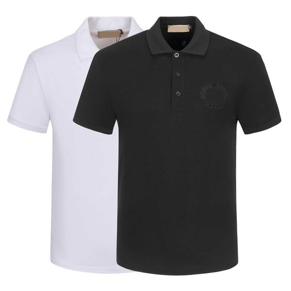 

senior designer men's polos soft cotton short sleeve collar t-shirt printed anti-wrinkle t-shirt fashion new casual men's m-3xl, White;black